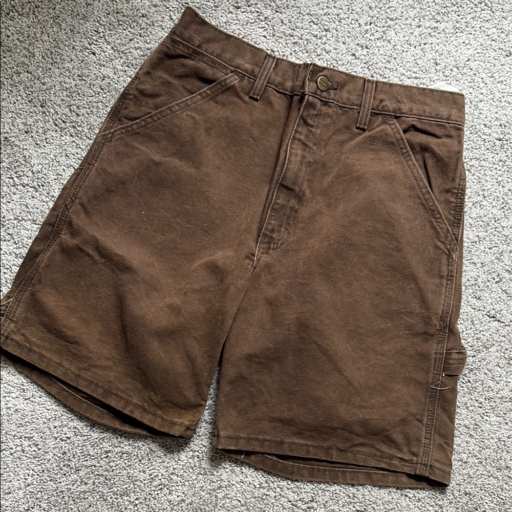 Carhartt Brown Flat Front Shorts Classic Design